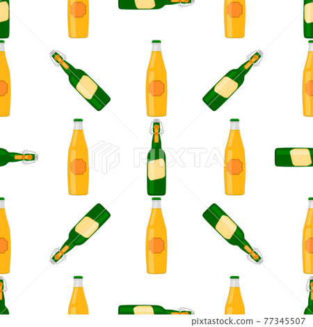 Illustration on theme seamless beer glass bottles with lid for brewery Illustration on theme seamless beer glass bottles with lid for brewery 77345507
