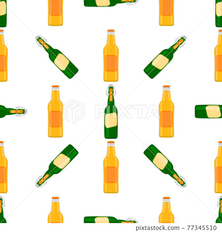 Illustration on theme seamless beer glass bottles with lid for brewery 77345510