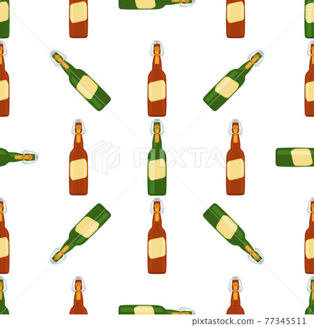 Illustration on theme seamless beer glass bottles with lid for brewery Illustration on theme seamless beer glass bottles with lid for brewery 77345511