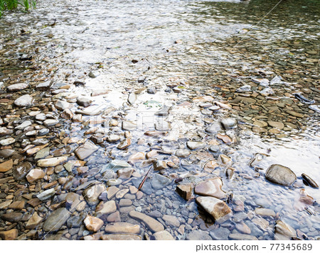 stone bed of mountain river in the Caucasus stone bed of mountain river in the Caucasus 77345689
