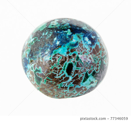 chrysocolla ball on white background chrysocolla ball on white background 77346059