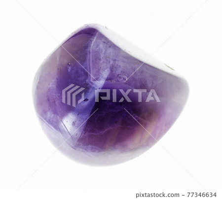 polished amethyst gem stone on white 77346634