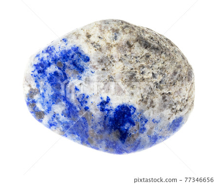 polished lazurite (lapis lazuli) gemstone on white 77346656