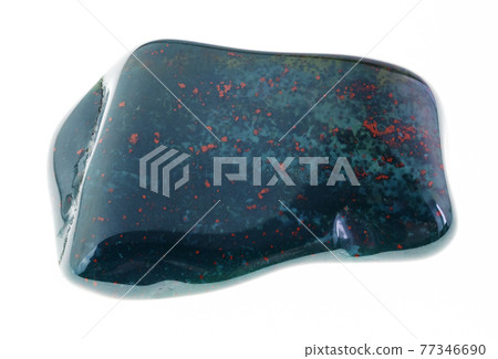 tumbled heliotrope gem stone (bloodstone) on white tumbled heliotrope gem stone (bloodstone) on white 77346690