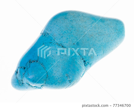 tumbled blue howlite (turquenite) gem on white 77346700
