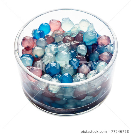 colorful tapioca bubbles in glass bowl cutout colorful tapioca bubbles in glass bowl cutout 77346758