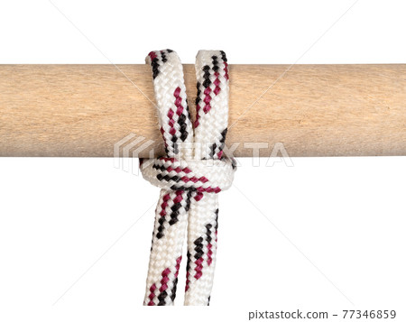 cow hitch knot tied on synthetic rope cut out cow hitch knot tied on synthetic rope cut out 77346859