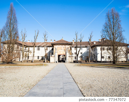 front view of gateway to Certosa di Pavia front view of gateway to Certosa di Pavia 77347072