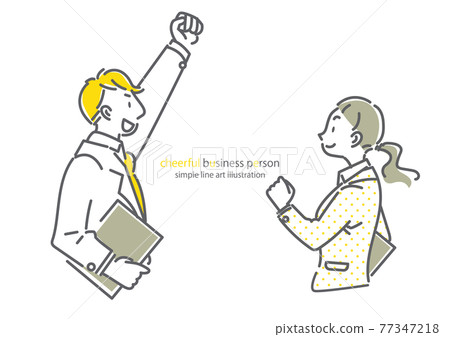 可靠的合作夥伴商業場景簡單時尚的線描插圖 77347218