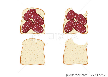 Realistic bit sandwich and bread vector illustration. Realistic bit sandwich and bread vector illustration. 77347757