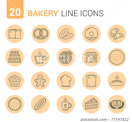Bakery Line Icons Bakery Line Icons 77347822