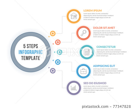 Infographic Template with Five Steps 77347828