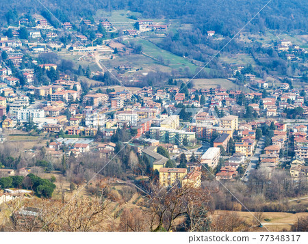 above view of environs of Bergamo city above view of environs of Bergamo city 77348317