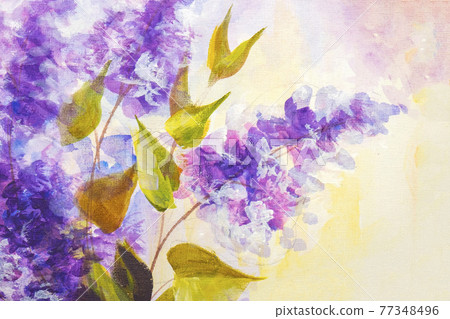 Lilacs in a Vase, oil painting on canvas 77348496