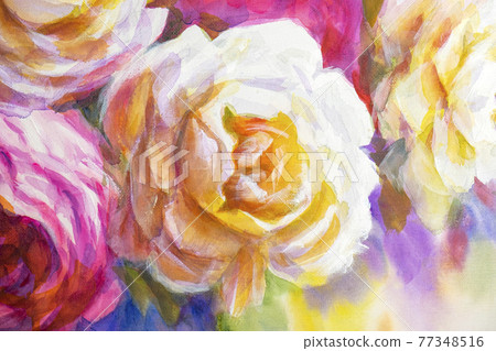 Peonies and roses bouquet. Artistic sketch etude. Peonies and roses bouquet. Artistic sketch etude. 77348516