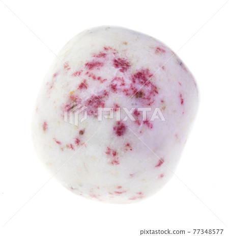 red cinnabar in tumbled dolomite stone on white 77348577