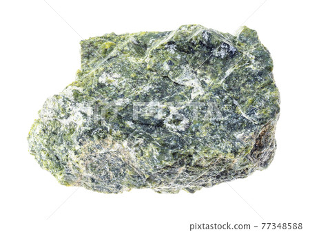 rough green Serpentine rock on white rough green Serpentine rock on white 77348588