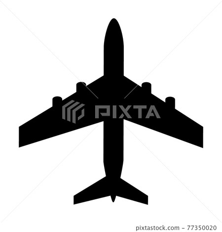 Silhouette of black and white aircraft in the sky, isolated. Vector Illustration Silhouette of black and white aircraft in the sky, isolated. Vector Illustration 77350020