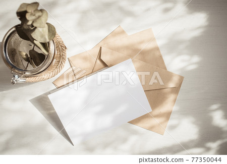 blank greeting card invitation mockup with craft paper envelope feminine still life composition blank greeting card invitation mockup with craft paper envelope feminine still life composition 77350044