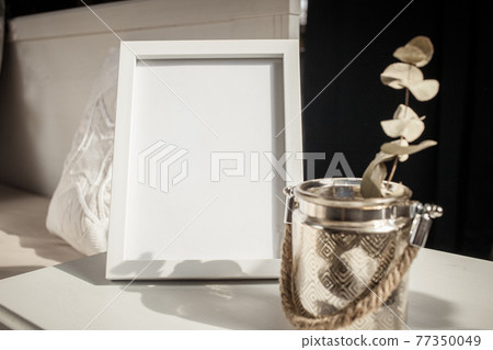white portrait frame mockups, Scandinavian interior neutral color palette. white portrait frame mockups, Scandinavian interior neutral color palette. 77350049