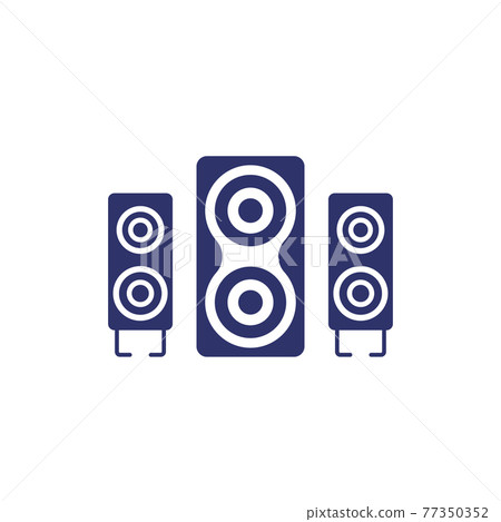 Two Way Audio Vector audio speakers on white, 2.1 audio system vector - Stock Illustration ...
