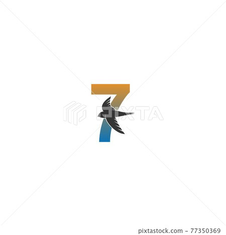 Number 7 logo with swift bird icon design vector 77350369