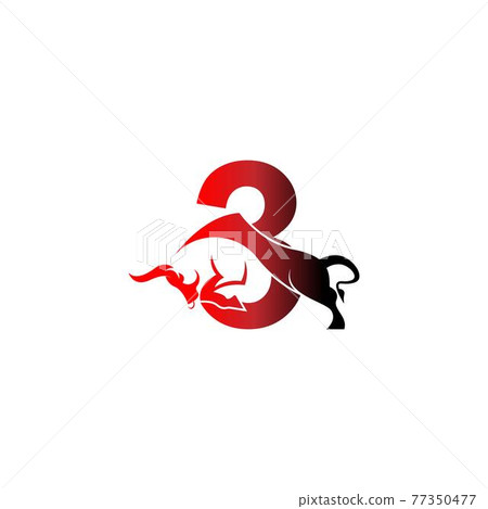Mix letter logo icon with bull design symbol template Mix letter logo icon with bull design symbol template 77350477
