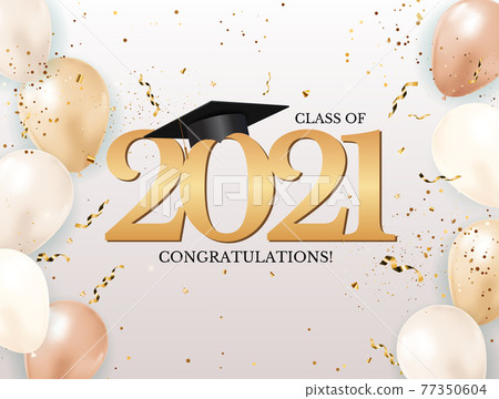 Graduation class of 2021 with graduation cap... - Stock Illustration ...