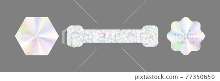 Product Certification Symbol. Hologram Sticker Set. Vector. 77350650