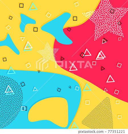 Memphis Pattern. Fun Background. Hipster Style 80s-90s. Fun pattern. Memphis Pattern. Fun Background. Hipster Style 80s-90s. Fun pattern. 77351221