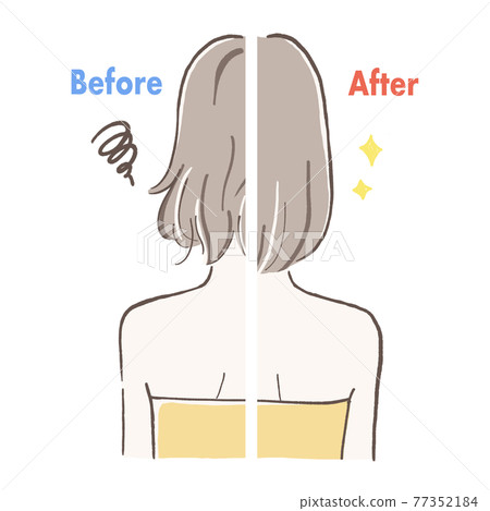 Hair quality improvement with before and after characters Bob hair Hair quality improvement with before and after characters Bob hair 77352184
