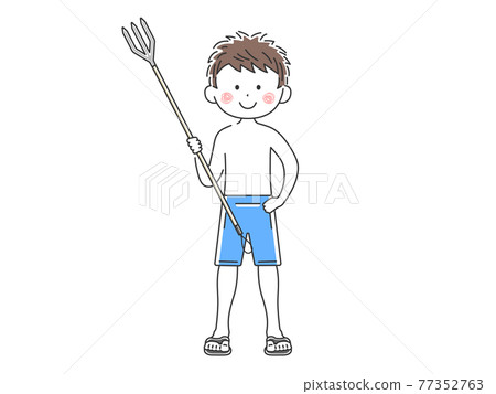 Illustration of a person doing skin diving 77352763