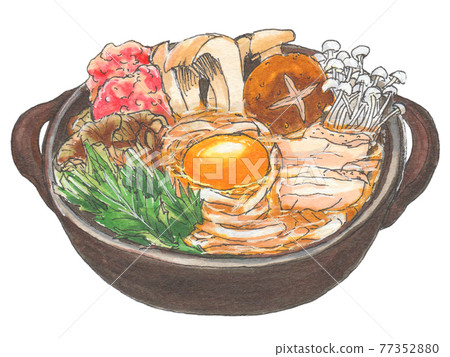 手繪飲食菜單 鍋燒烏冬面 手繪飲食菜單 鍋燒烏冬面 77352880