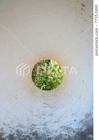 A view of the round small window of the castle's earthen wall (between guns) Bitchu Matsuyama Castle, Takahashi City, Okayama Prefecture A view of the round small window of the castle's earthen wall (between guns) Bitchu Matsuyama Castle, Takahashi City, Okayama Prefecture 77353900