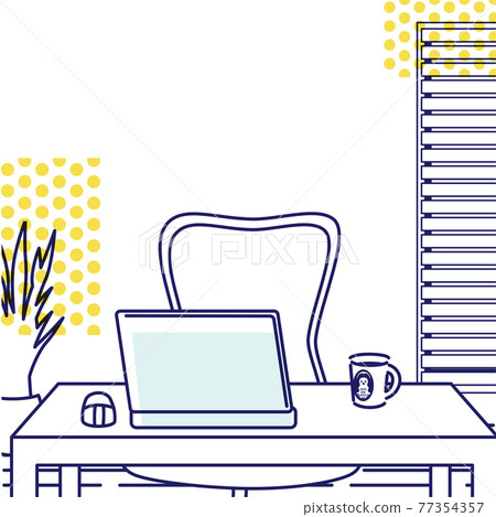 Telework living room laptop background material 77354357