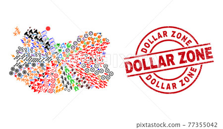Dollar Zone Grunge Seal and Ciudad Real Province Map Mosaic of Different Items Dollar Zone Grunge Seal and Ciudad Real Province Map Mosaic of Different Items 77355042