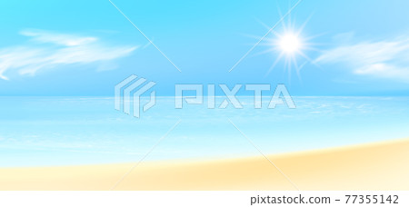 仲夏背景設計，藍天白雲 77355142