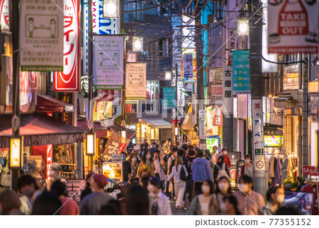 Shimokitazawa, a GW of Tokyo cityscape in Japan. The third declaration is underway, but the number of people is the same as before the Corona disaster = May 4th 77355152