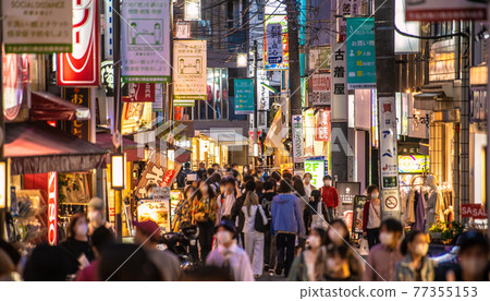 Shimokitazawa, a GW of Tokyo cityscape in Japan. The third declaration is underway, but the number of people is the same as before the Corona disaster = May 4th 77355153