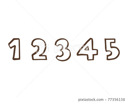 Cute number number 12345 (brown color) /... - Stock Illustration [77356138]  - PIXTA