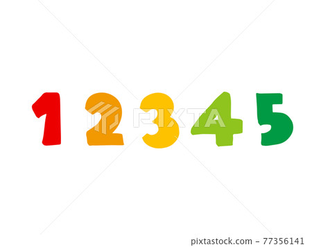 Cute number number 12345 / handwritten illustration material 77356141