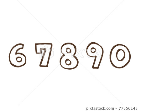 Cute number number 67890 (brown color) / - Stock Illustration