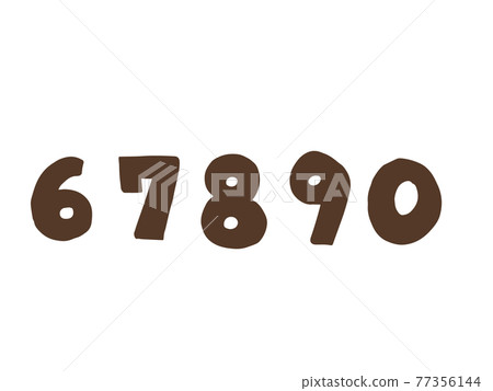 Cute number number 67890 (brown color) / - Stock Illustration