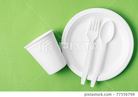 Eco friendly biodegradable paper disposable for packaging food and paper glass. 77356799