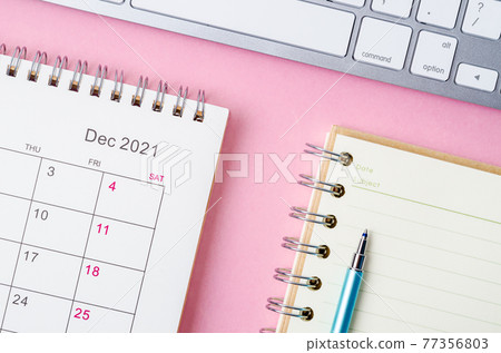 December 2021 calendar with note book. December 2021 calendar with note book. 77356803