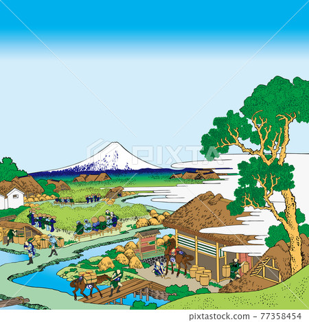 葛飾北齋形象駿河片倉茶園野藤光明版廣場 77358454