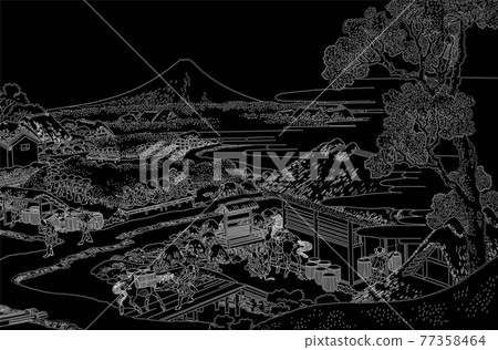 Katsushika Hokusai image Suruga Katakura Tea Garden Nofuji Line reversal 77358464