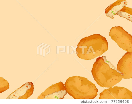 Watercolor croquette lower right frame ivory 77359408