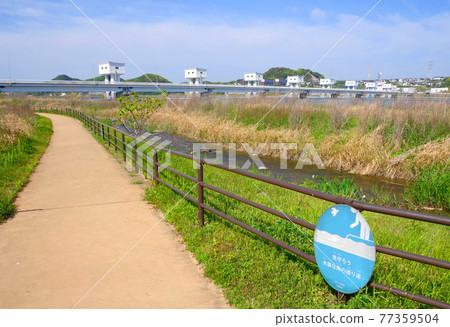 福岡縣女賀川河口的魚路公園長廊 福岡縣女賀川河口的魚路公園長廊 77359504