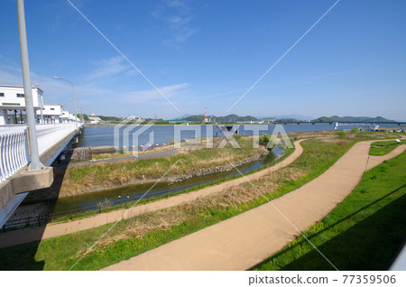 福岡縣遠賀河口的魚路公園和河口堰 77359506